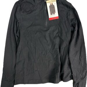 Mondetta Women’s Black Active Ribbed 1/2 Zip Top